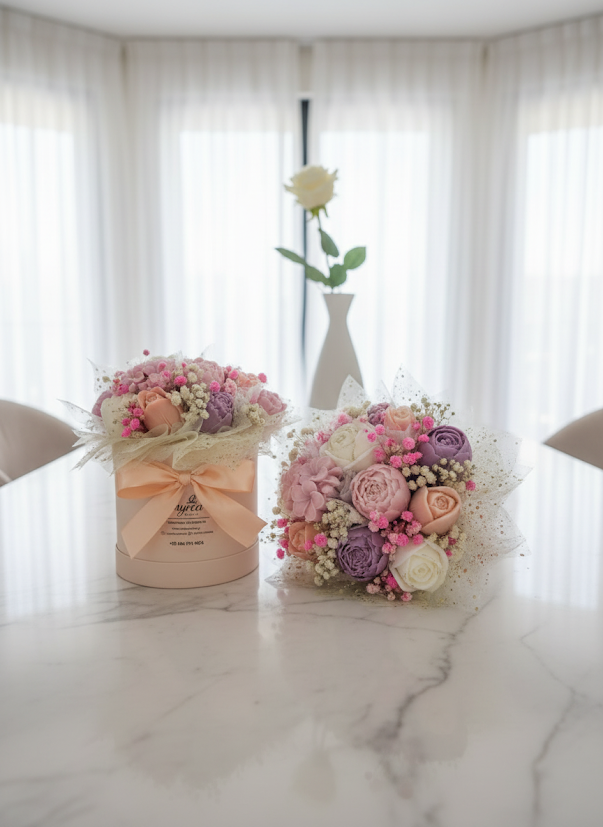 Ανθοδέσμη Κεριών “Pink Lavender Dream”