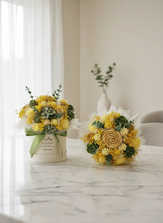 Ανθοδέσμη Κεριών “Golden Olive Elegance”