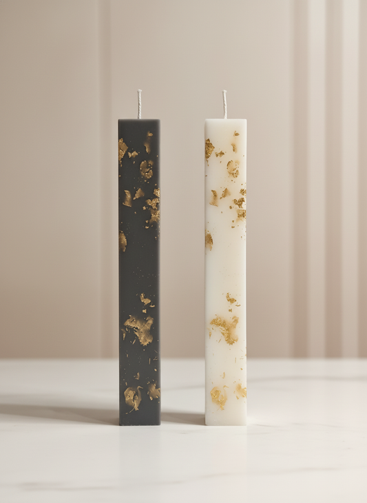 Χειροποίητες Λαμπάδες με Χρυσές Νιφάδες