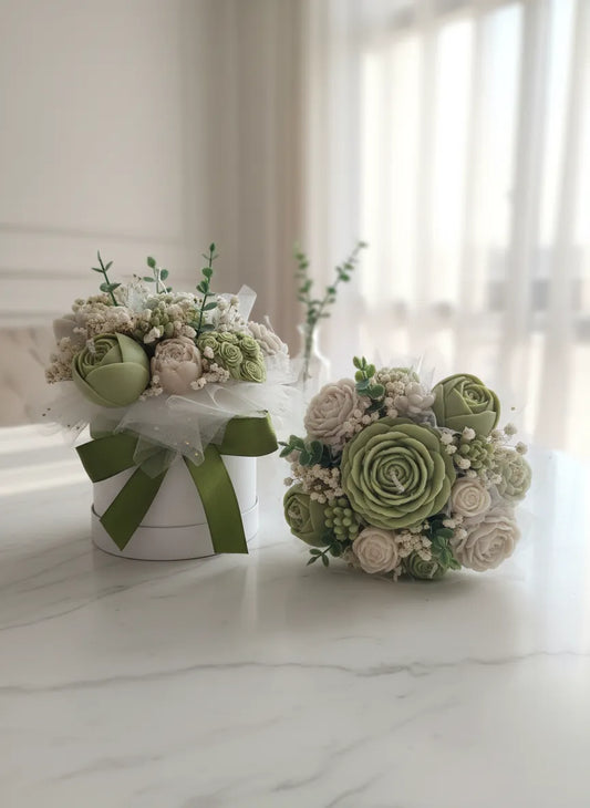 Ανθοδέσμη Κεριών “Sage Ivory Dream”