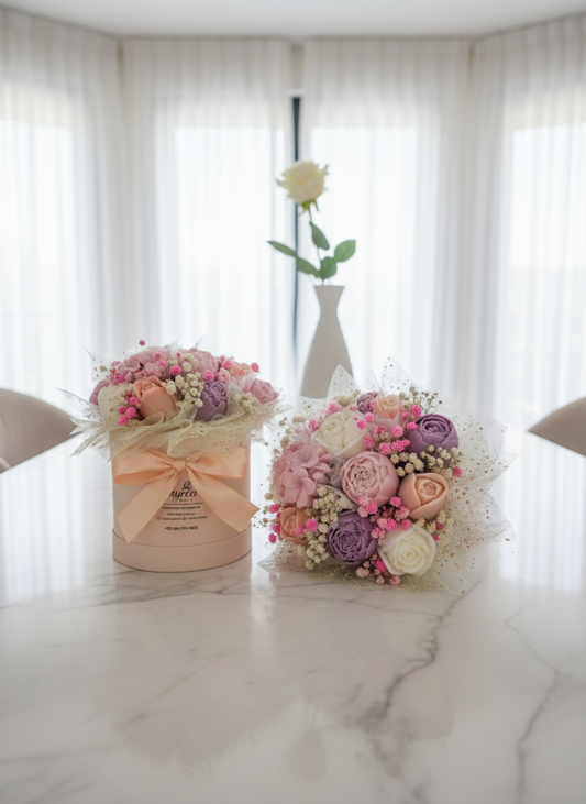 Ανθοδέσμη Κεριών “Pink Lavender Dream”