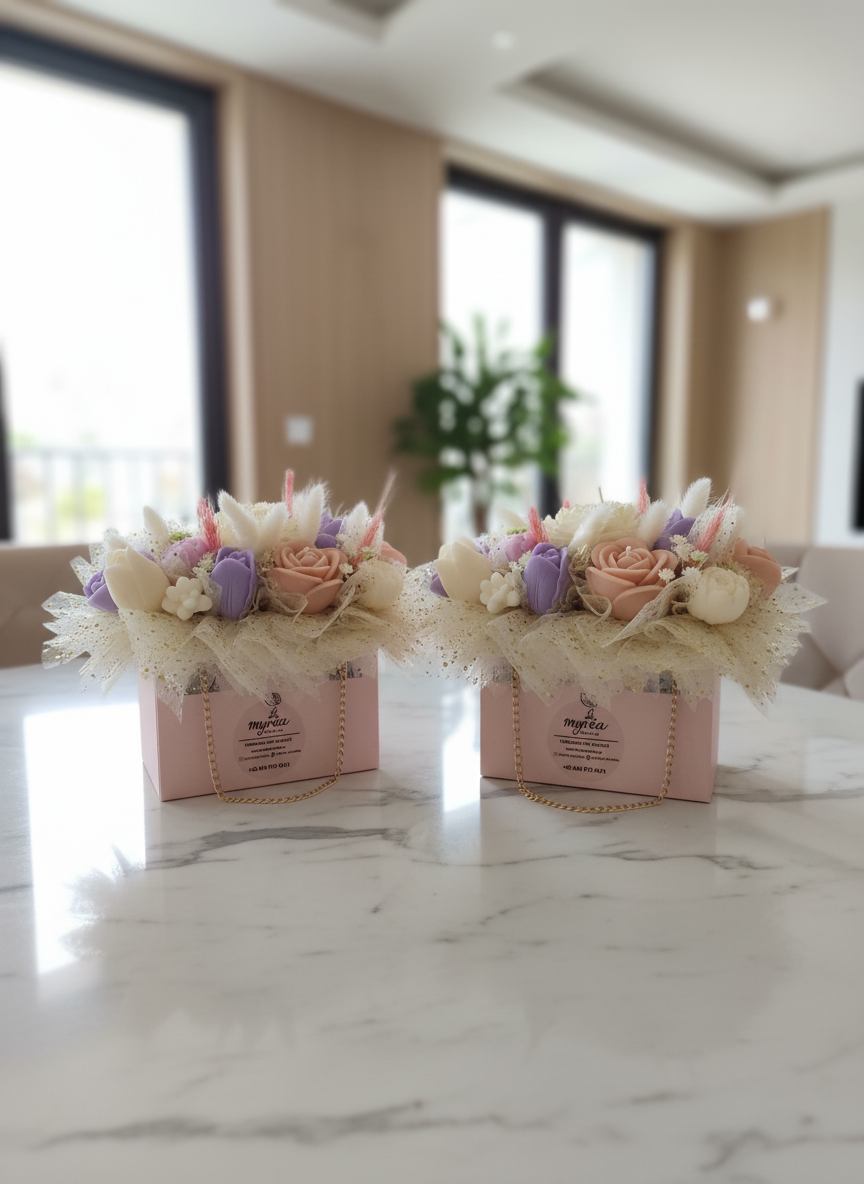 Ανθοσύνθεση Κεριών “Blush Lavender Charm Bag”